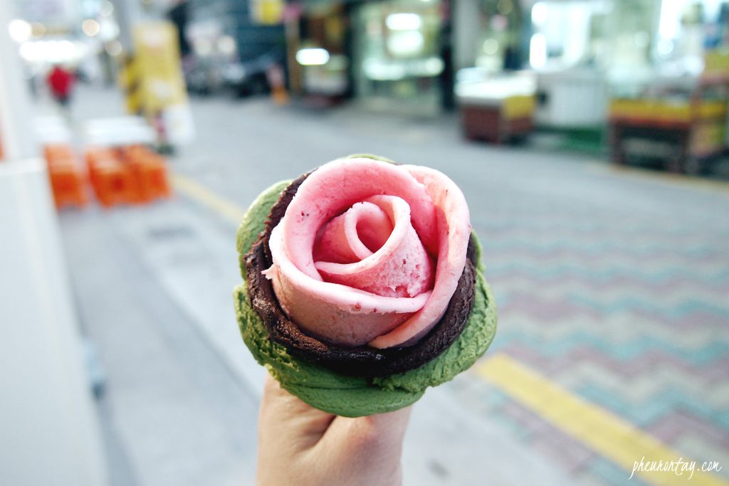 rose shape gelato korea
